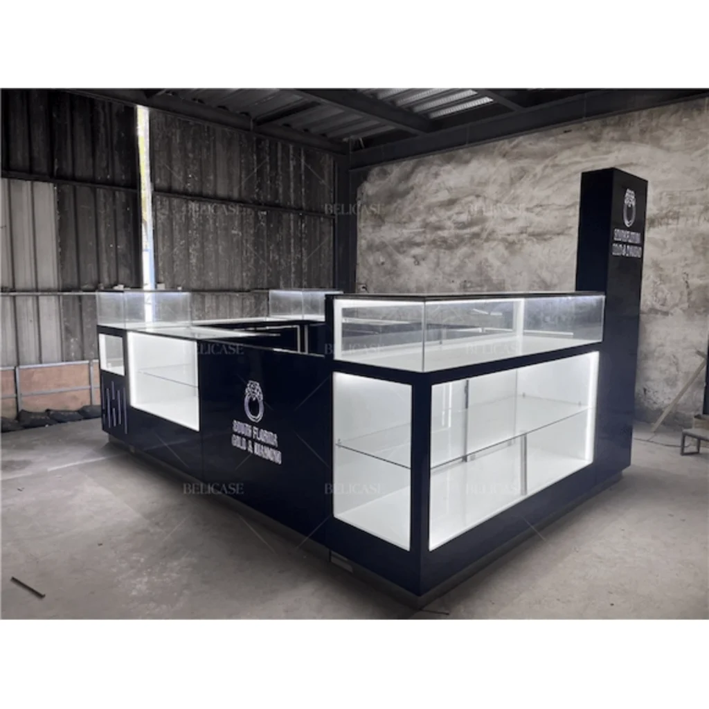 Black Glass Mall Jewelry Kiosk JWK0009