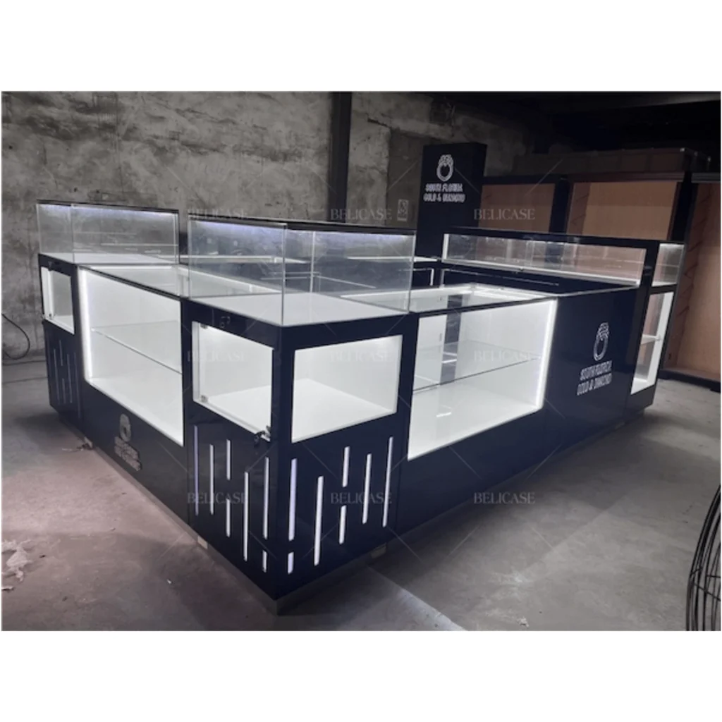 Black Glass Mall Jewelry Kiosk JWK0009