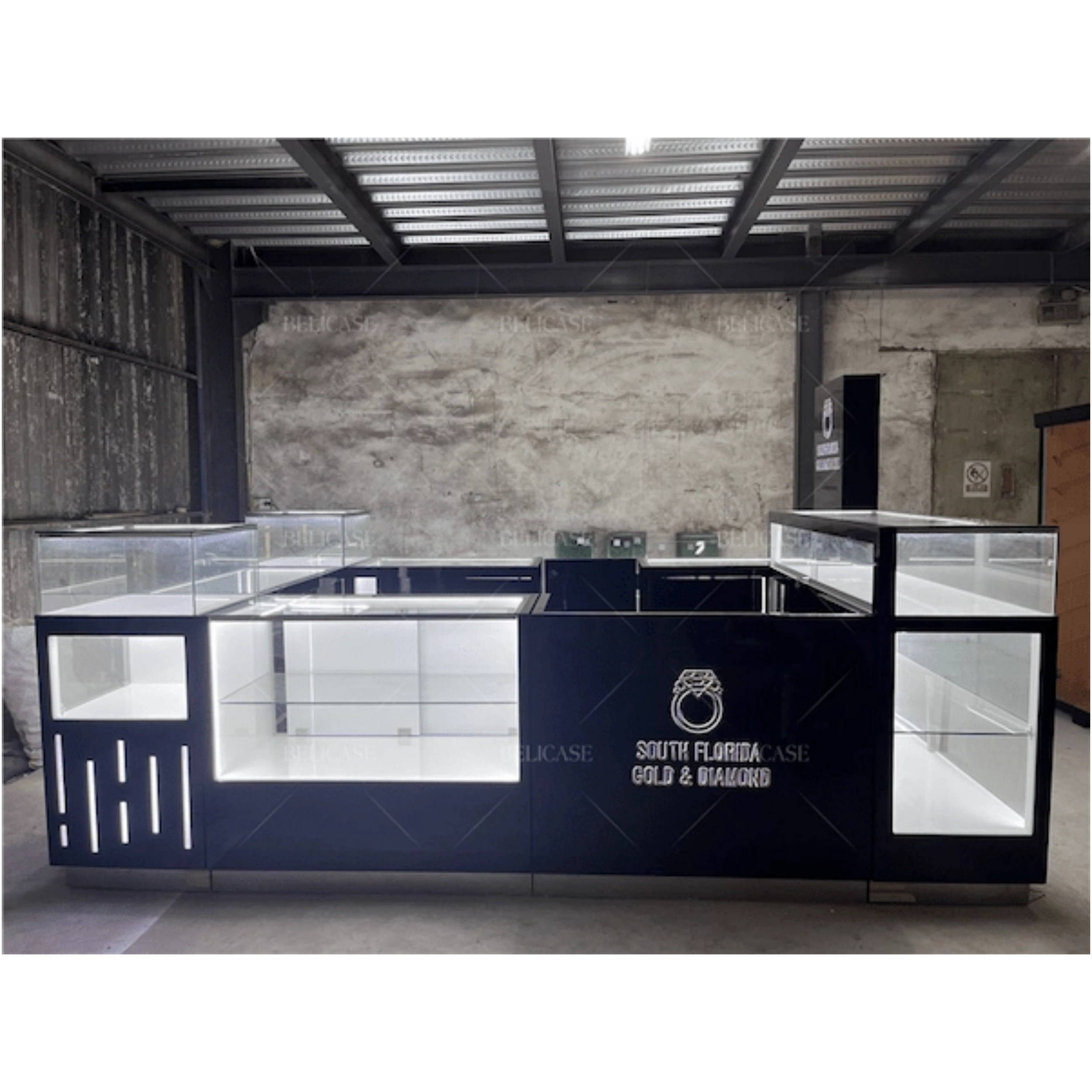 Black Glass Mall Jewelry Kiosk