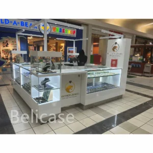 White Glass Jewelry Display Kiosk JWK0008